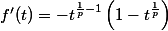 f'(t)=-t^{\frac{1}{p}-1}\left(1-t^{\frac{1}{p}}\right)